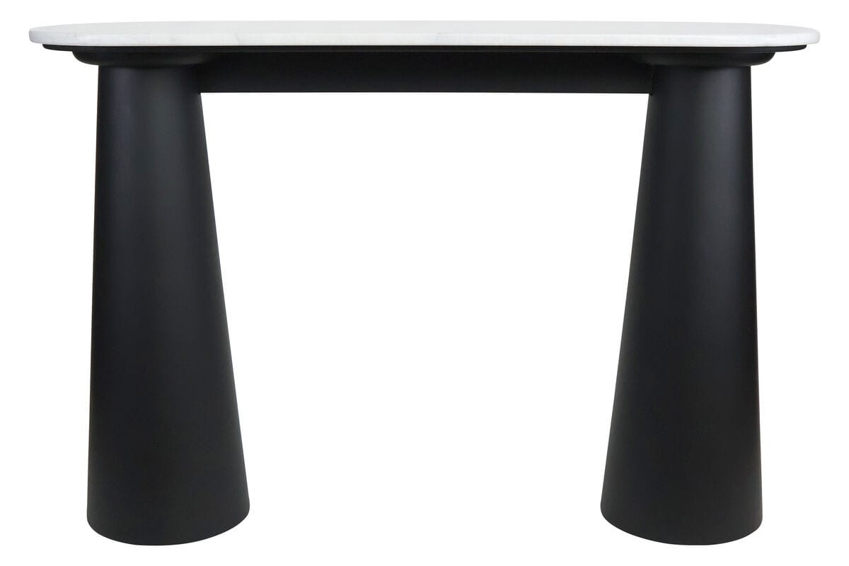 Esperance Living Waris White Marble Top and Black Mango Wood Console Table House of Isabella UK