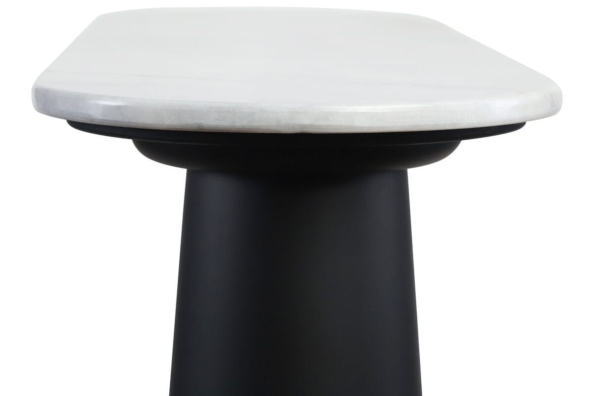 Esperance Living Waris White Marble Top and Black Mango Wood Console Table House of Isabella UK