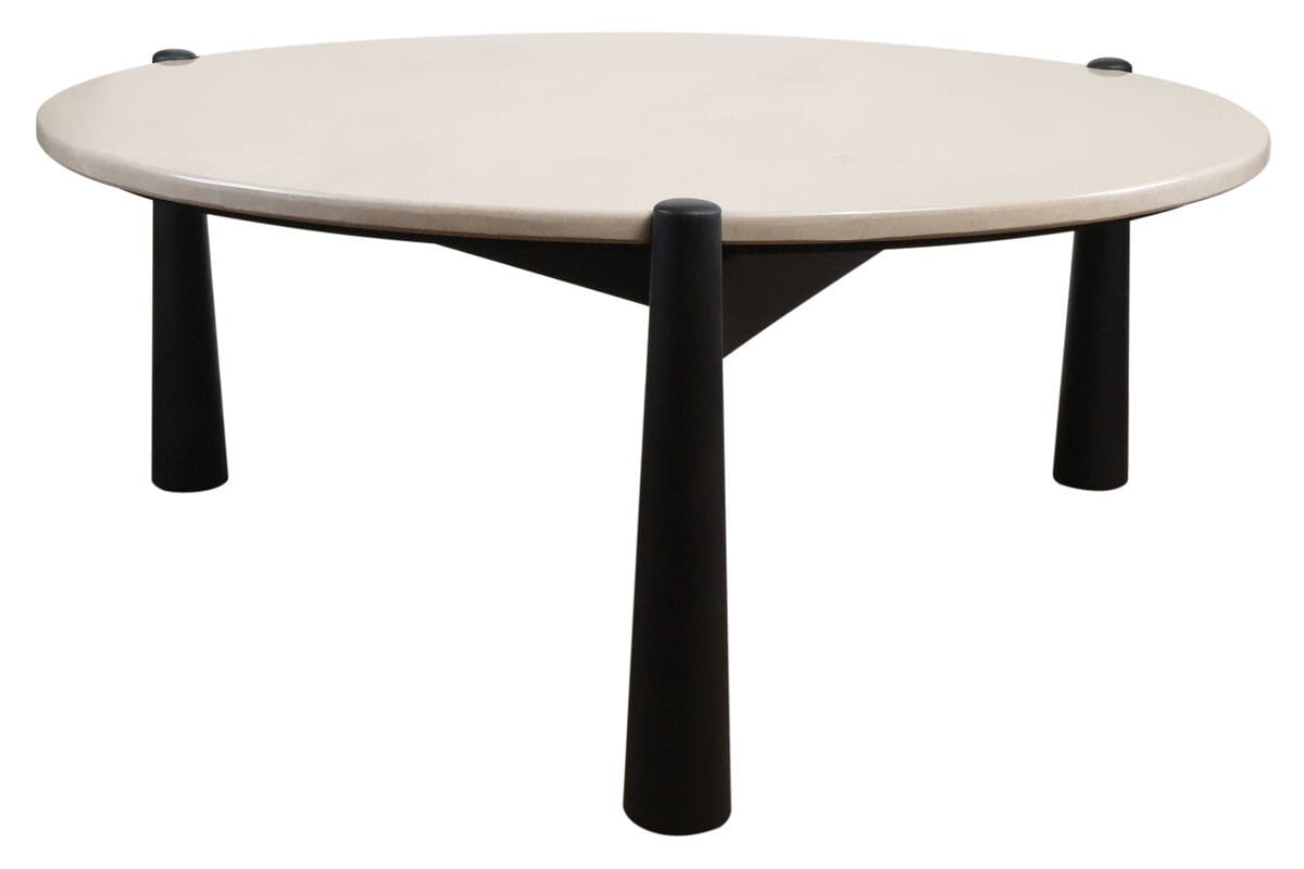 Esperance Living Wilbur Cream Marble Top and Black Mango Wood Coffee Table House of Isabella UK
