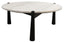 Esperance Living Wilbur Travertine Top and Black Finish Mango Wood Coffee Table House of Isabella UK