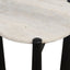 Esperance Living Wilbur Travertine Top and Black Finish Mango Wood Side Table House of Isabella UK