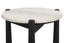 Esperance Living Wilbur Travertine Top and Black Finish Mango Wood Side Table House of Isabella UK