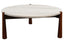 Esperance Living Wilbur Travertine Top and Brown Finish Mango Wood Coffee Table House of Isabella UK