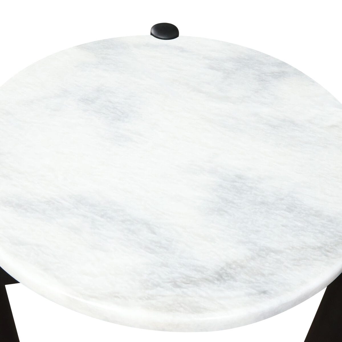 Esperance Living Wilbur White Marble Top and Black Finish Mango Wood Side Table House of Isabella UK