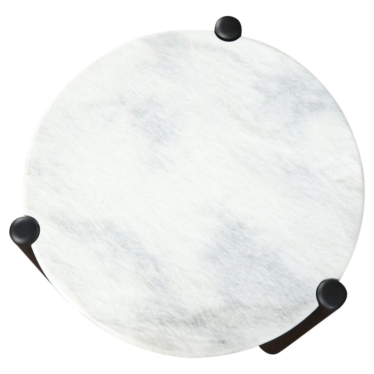Esperance Living Wilbur White Marble Top and Black Finish Mango Wood Side Table House of Isabella UK