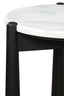 Esperance Living Wilbur White Marble Top and Black Finish Mango Wood Side Table House of Isabella UK