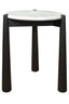 Esperance Living Wilbur White Marble Top and Black Finish Mango Wood Side Table House of Isabella UK