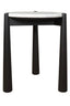 Esperance Living Wilbur White Marble Top and Black Finish Mango Wood Side Table House of Isabella UK