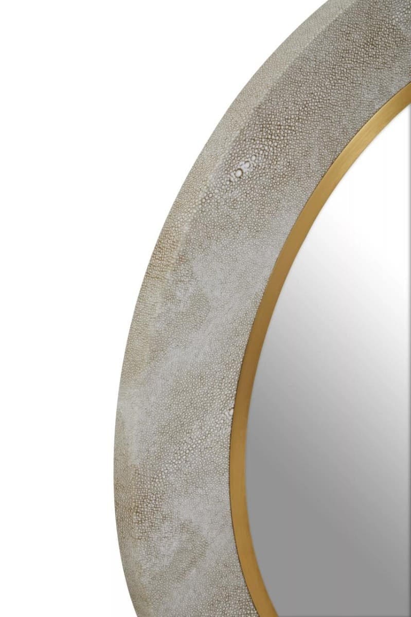 Esperance Mirrors Cadio Shagreen Effect and Gold Inlay Round Wall Mirror House of Isabella UK
