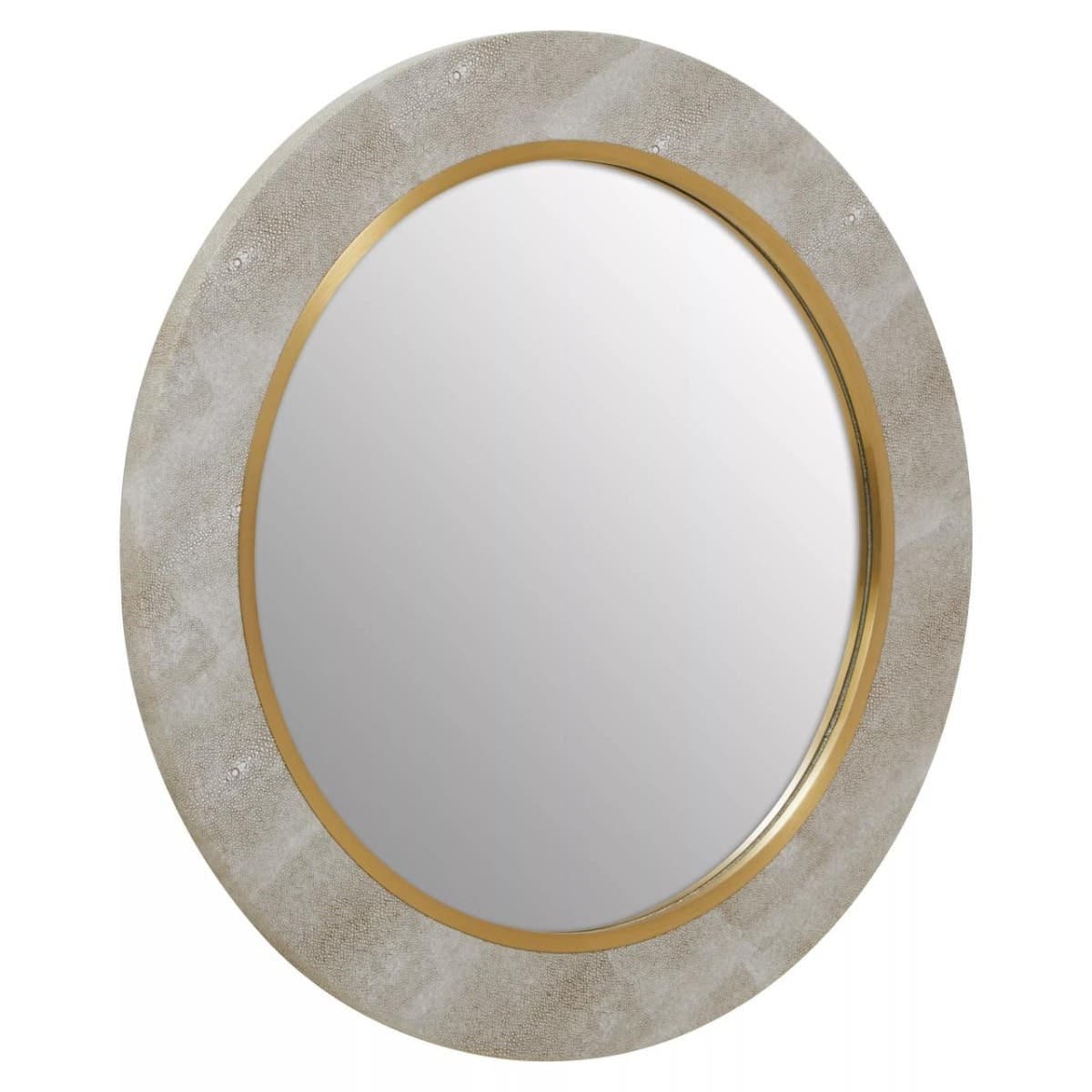 Esperance Mirrors Cadio Shagreen Effect and Gold Inlay Round Wall Mirror House of Isabella UK