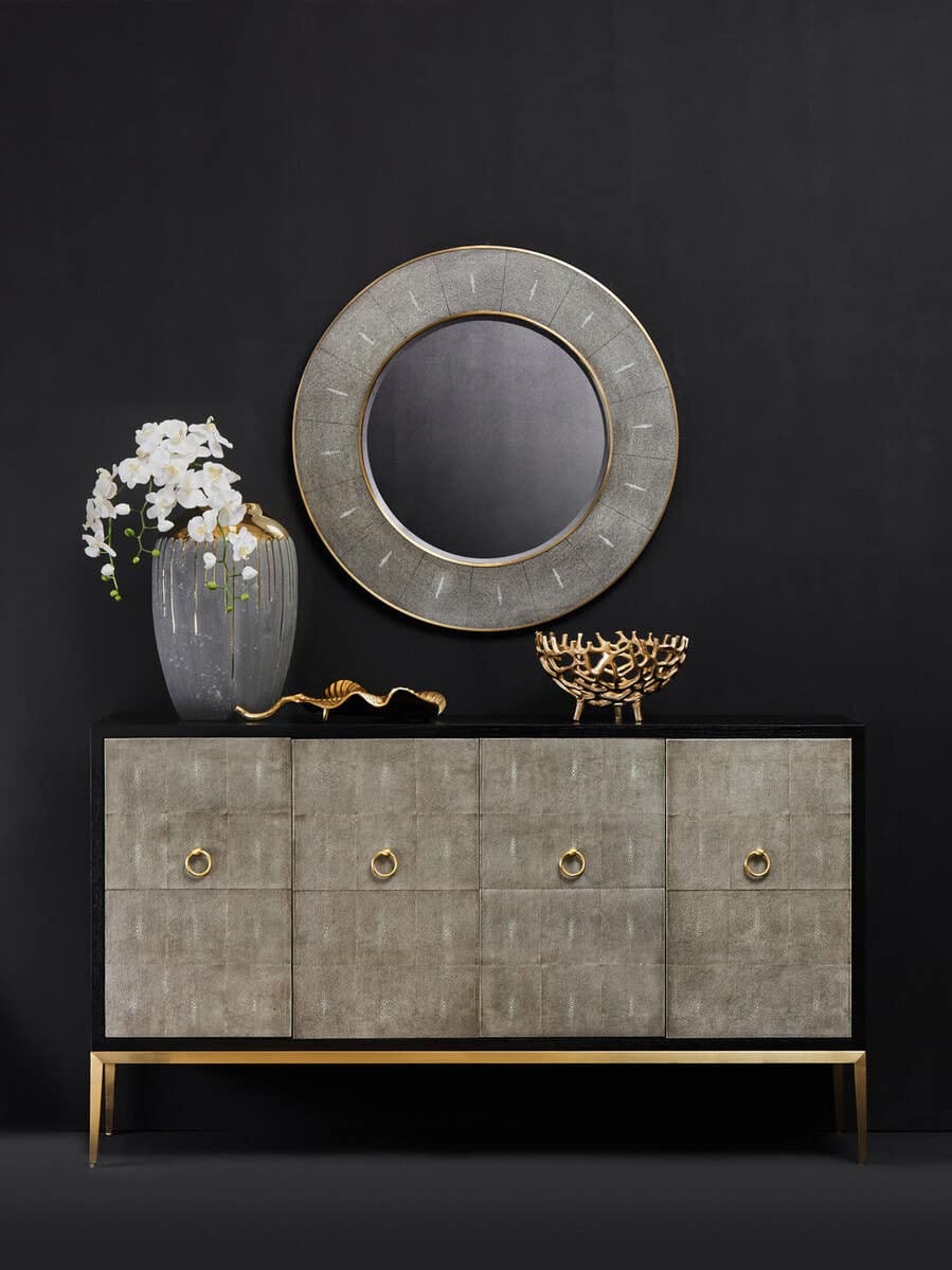 Esperance Mirrors Deruta Grey Shagreen Effect Wall Mirror House of Isabella UK