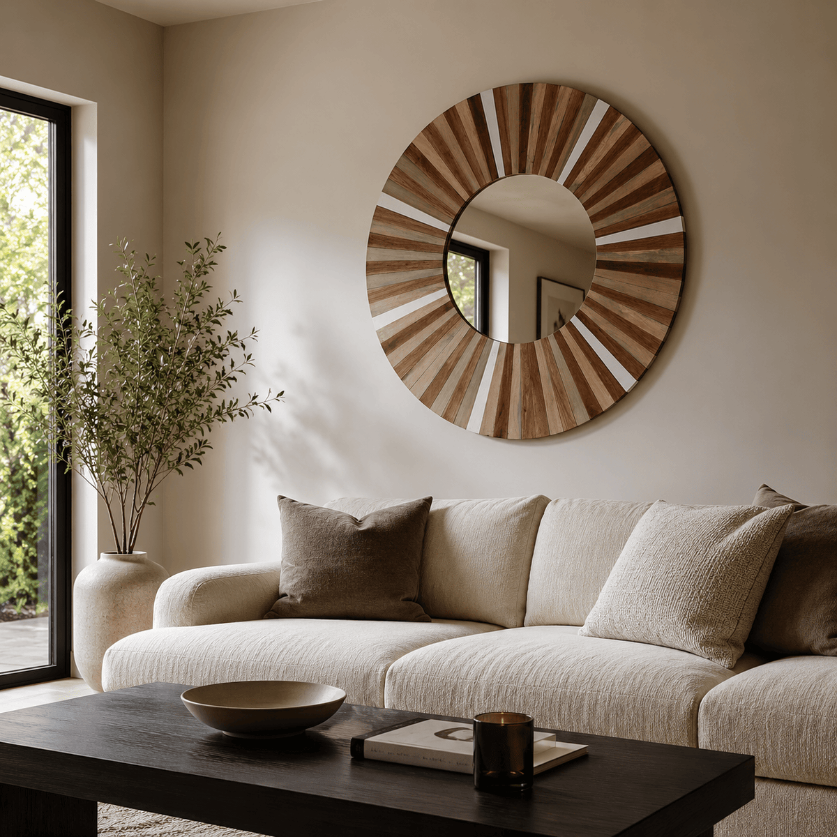 Esperance Mirrors Galia Natural Wood Wall Mirror House of Isabella UK
