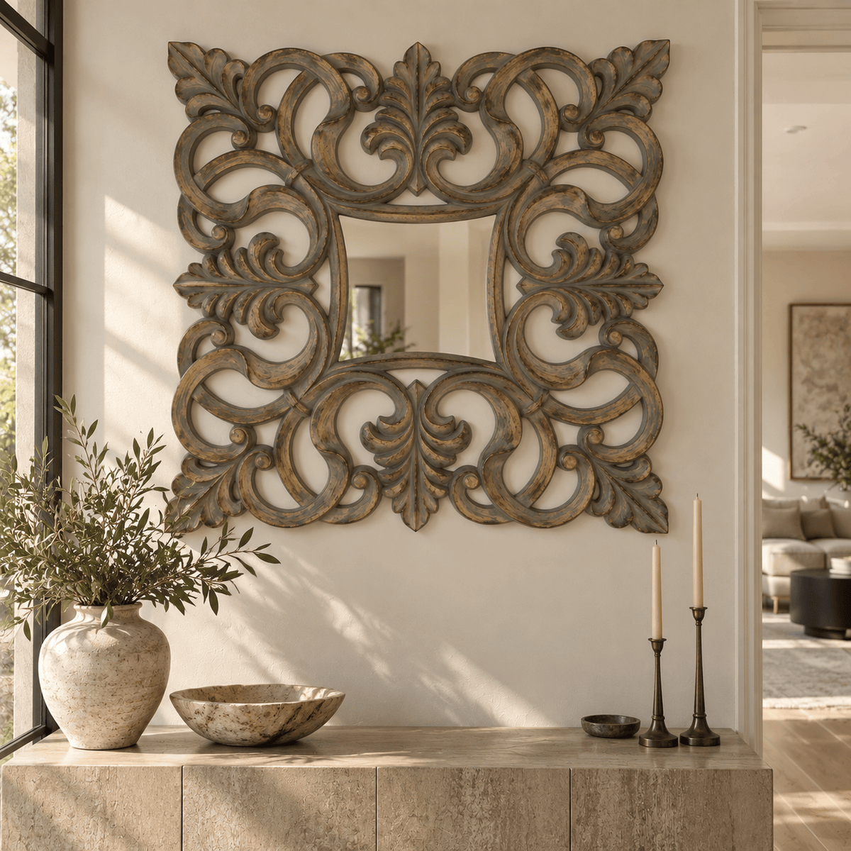 Esperance Mirrors Gilroy Mirrored Wall Mirror House of Isabella UK