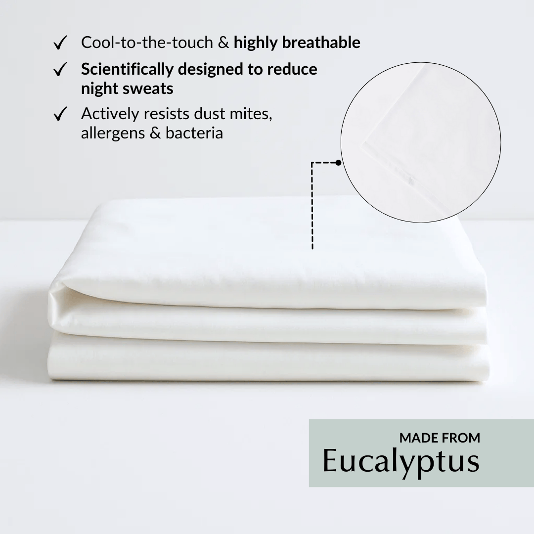 Ethical Bedding™ Bed Sheets Cool & Comfy Silk Flat Sheet (Eucalyptus) House of Isabella UK