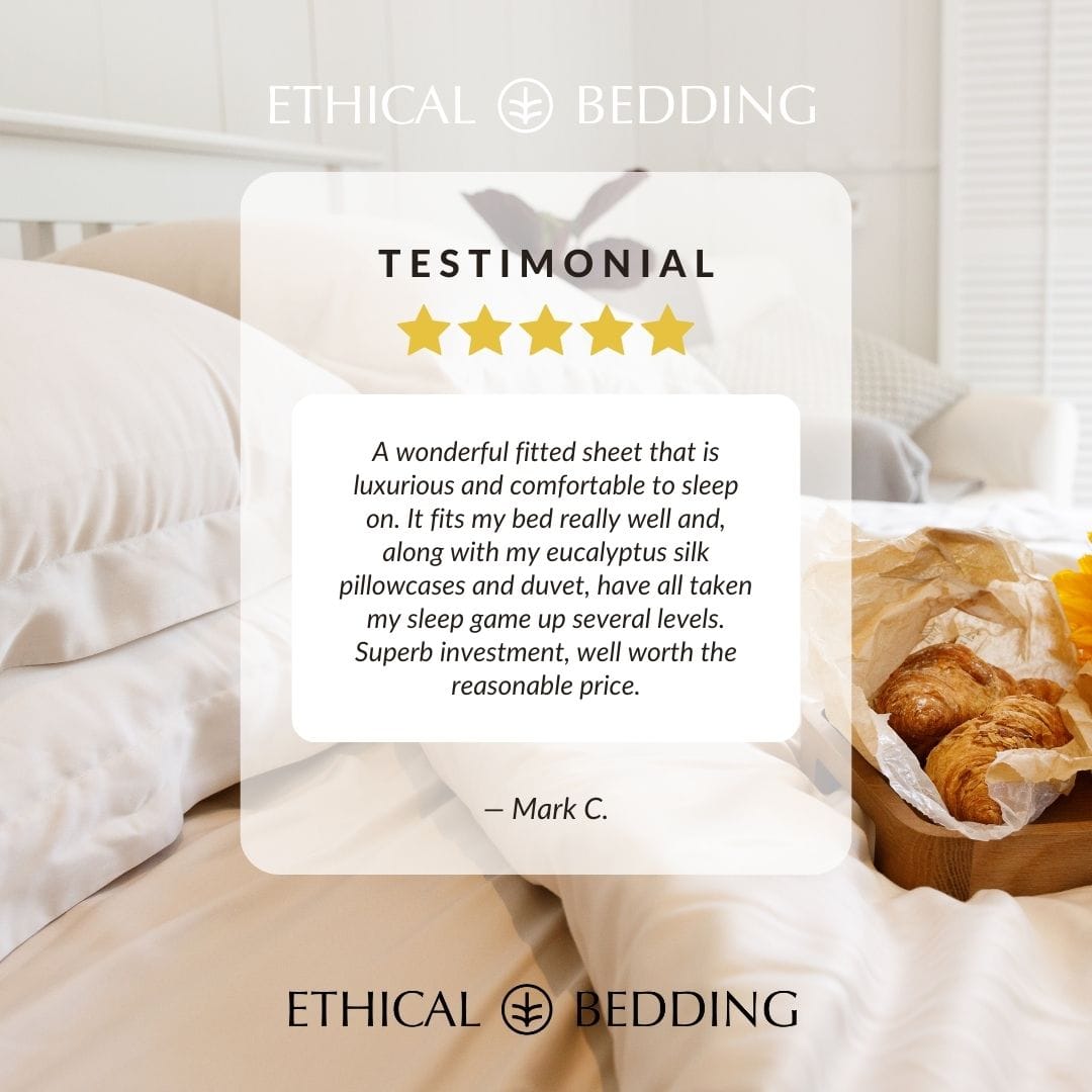 Ethical Bedding™ Bed Sheets Super King / Grey Fitted Sheet in Grey (Eucalyptus Silk) House of Isabella UK