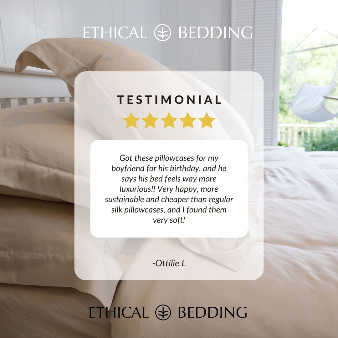 Ethical Bedding™ Pillowcases Eucalyptus Silk Pillowcase Pair in Grey (Best Seller) House of Isabella UK