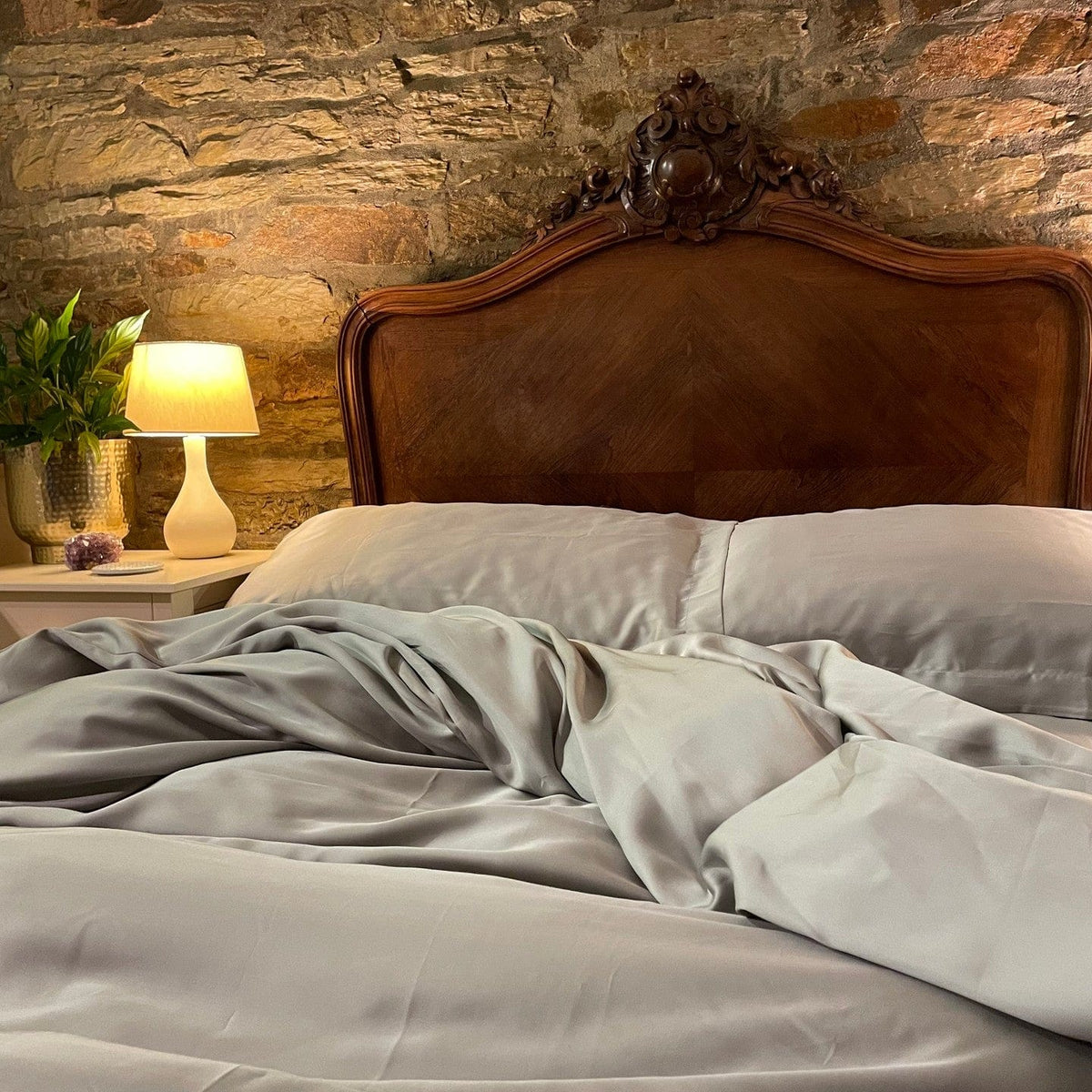 Ethical Bedding™ Pillowcases Eucalyptus Silk Pillowcase Pair in Grey (Best Seller) House of Isabella UK