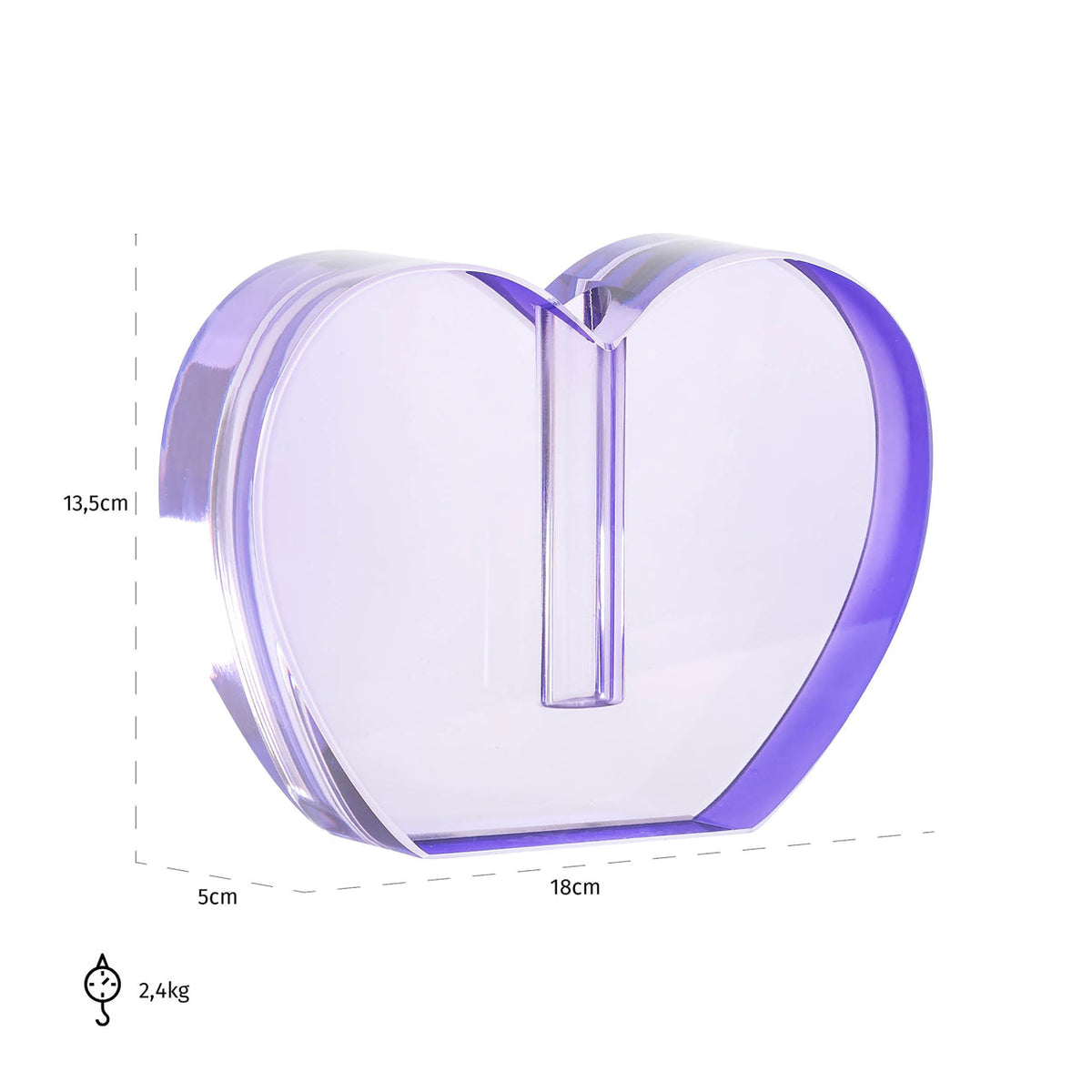 Candle holder Tanna purple