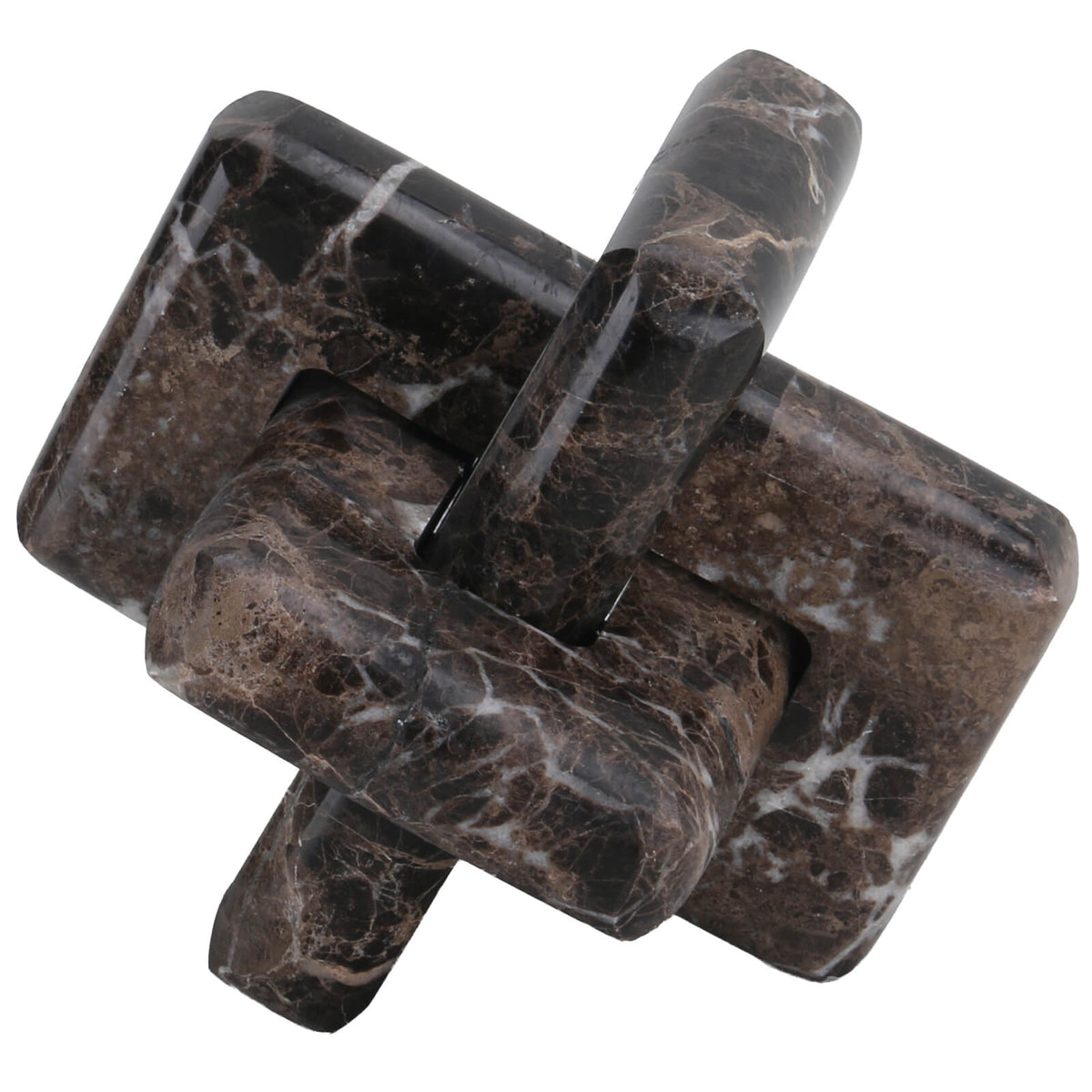 Loop Sculpture in Coffee Marble - Large