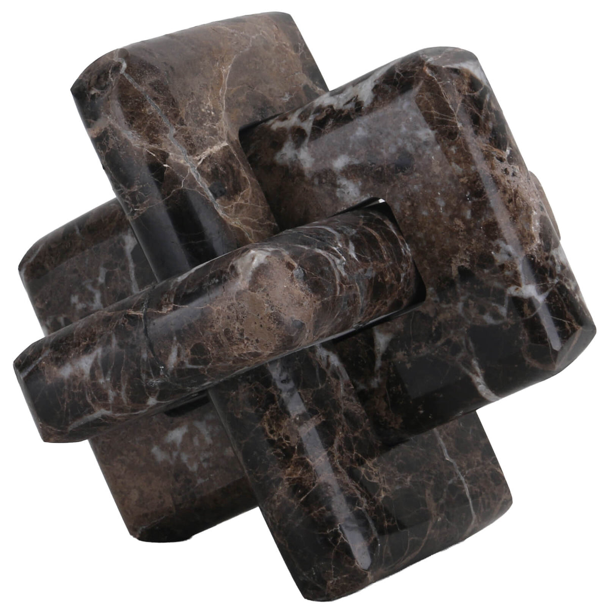 Loop Sculpture in Coffee Marble - Large