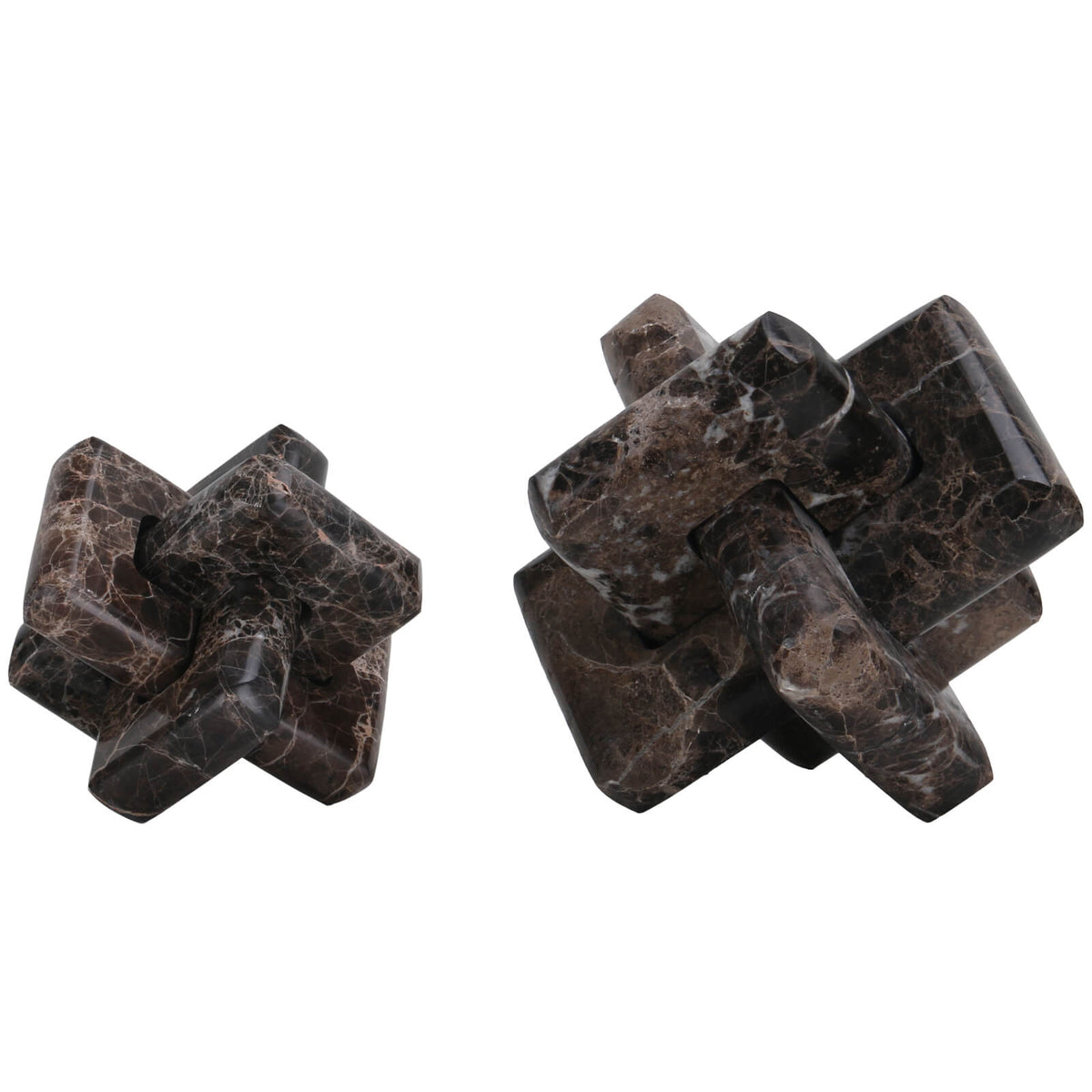 Loop Sculpture in Coffee Marble - Small