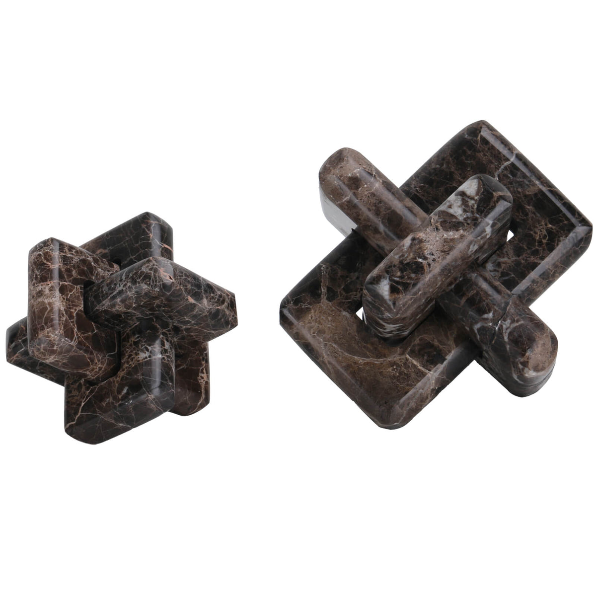 Loop Sculpture in Coffee Marble - Small