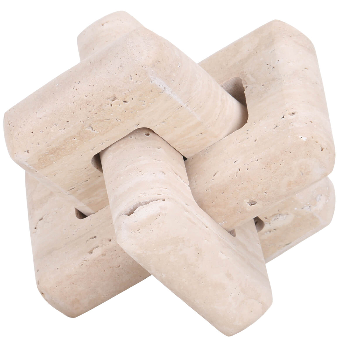 Loop Sculpture in Beige Stone - Large