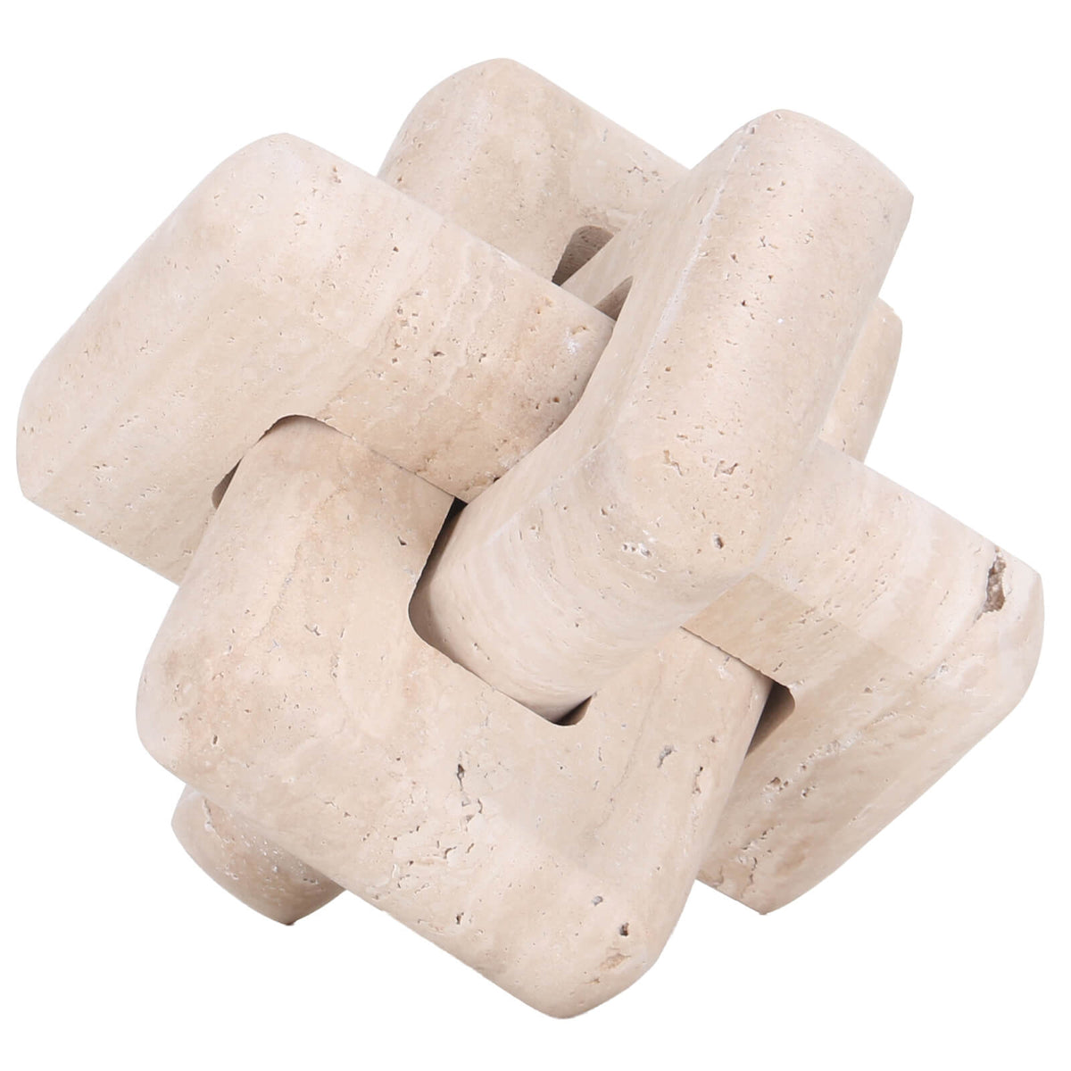 Loop Sculpture in Beige Stone - Large