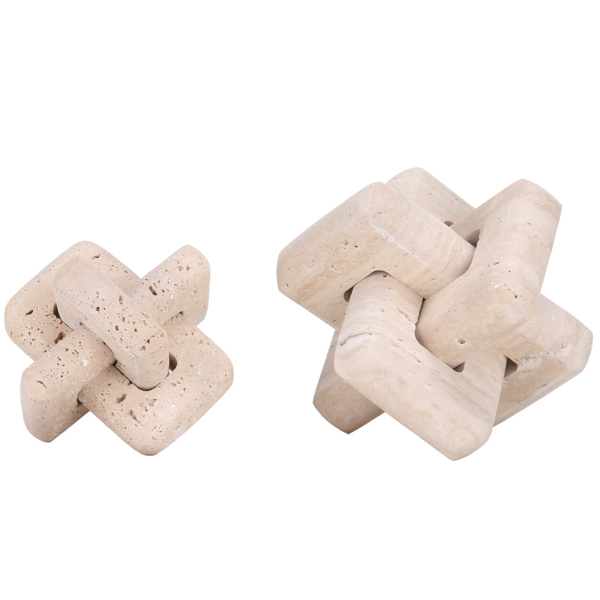 Loop Sculpture in Beige Stone - Small