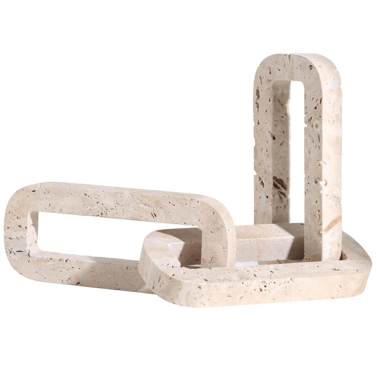 Connections Loop Sculpture in Beige Marble