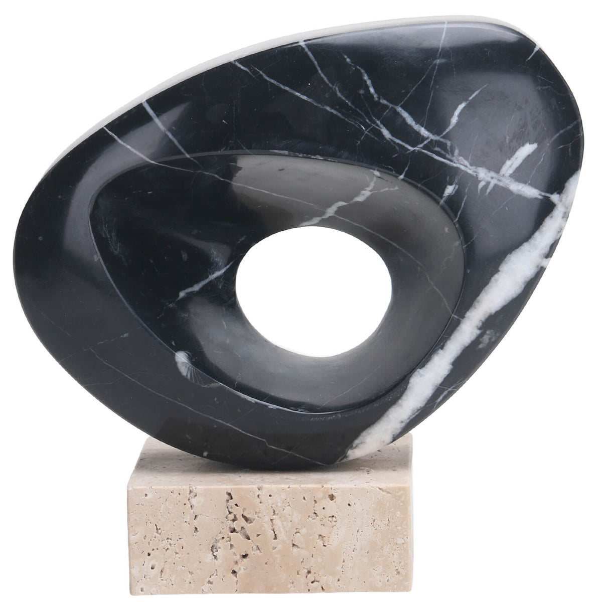 Geometric Sculpture in Black Marble