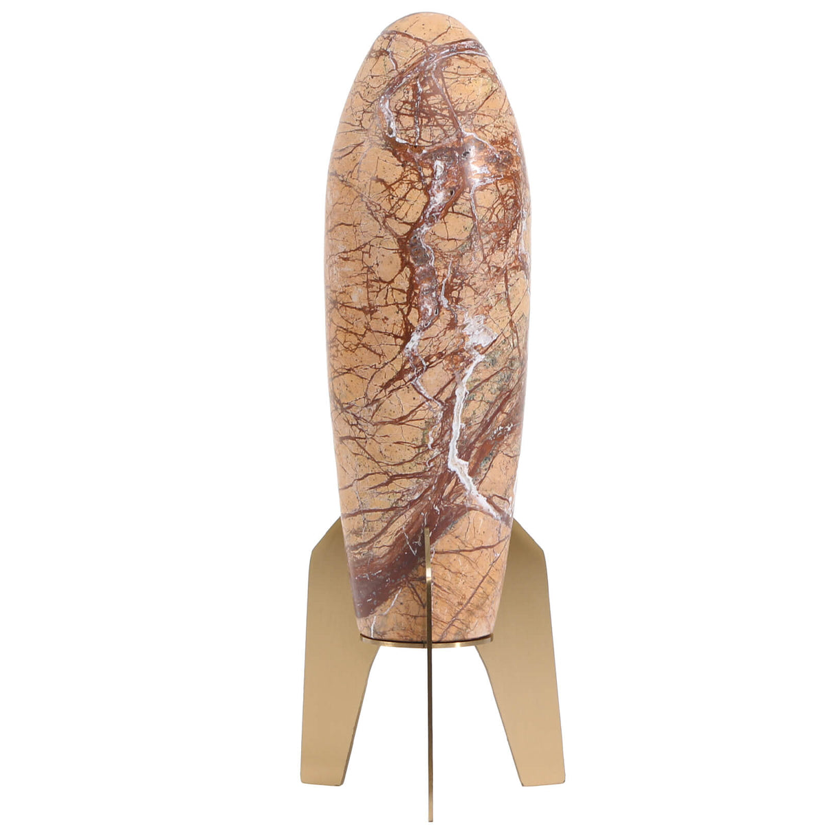 Rocket Sculpture in Brown Marble - Large