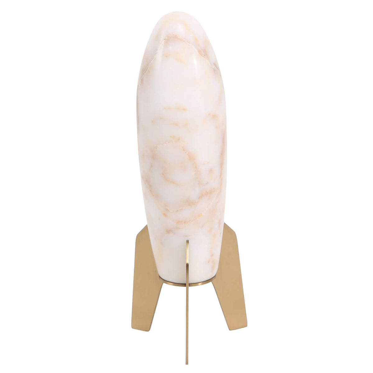 Rocket Sculpture in White Marble - Small