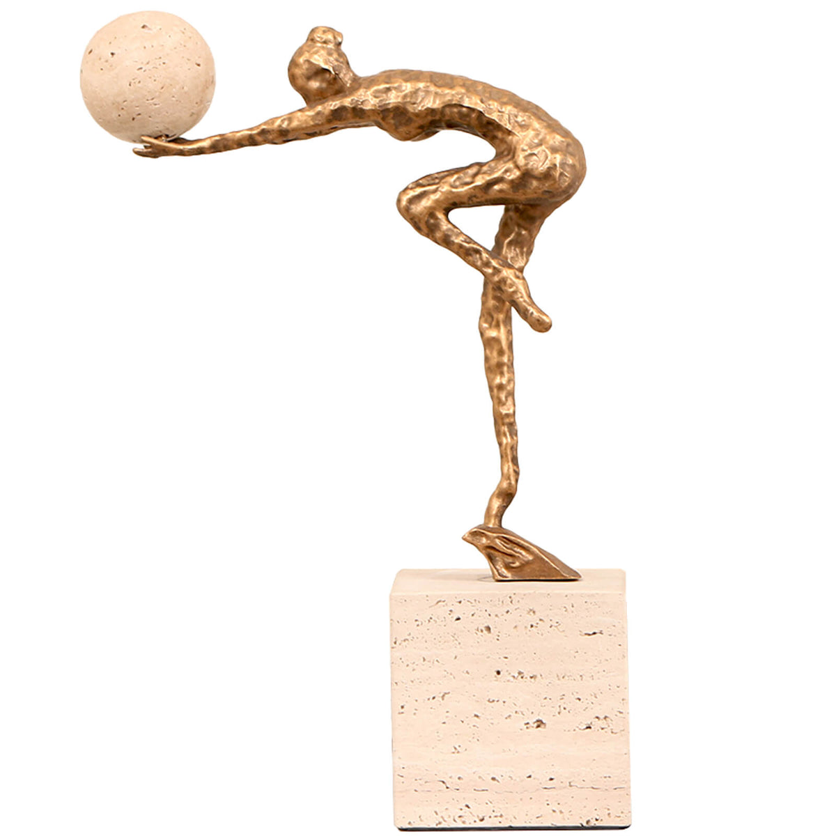 Global Desktop Sculpture in Golden Bronze