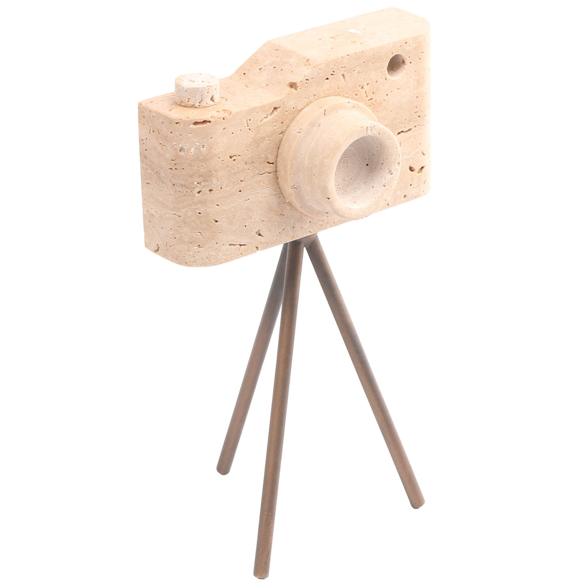 Shutterclick Sculpture in Travertine - Small