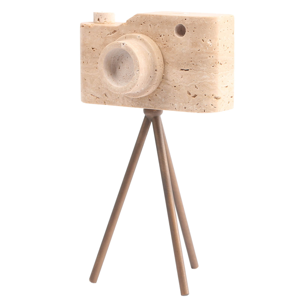 Shutterclick Sculpture in Travertine - Small