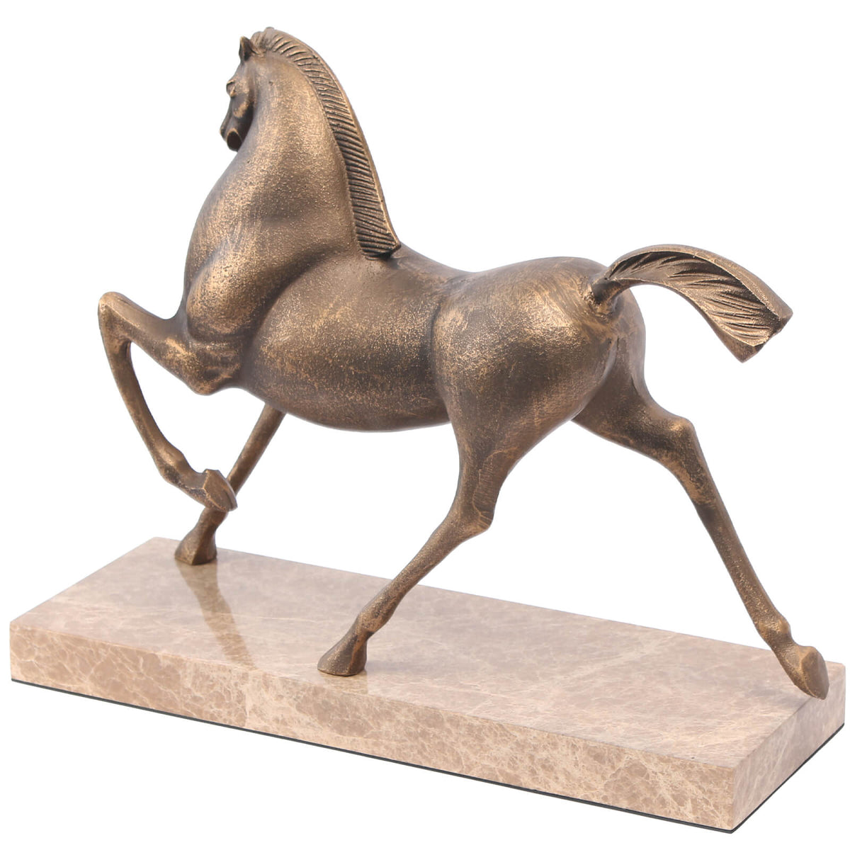 Flying Horse Sculpture in Gold