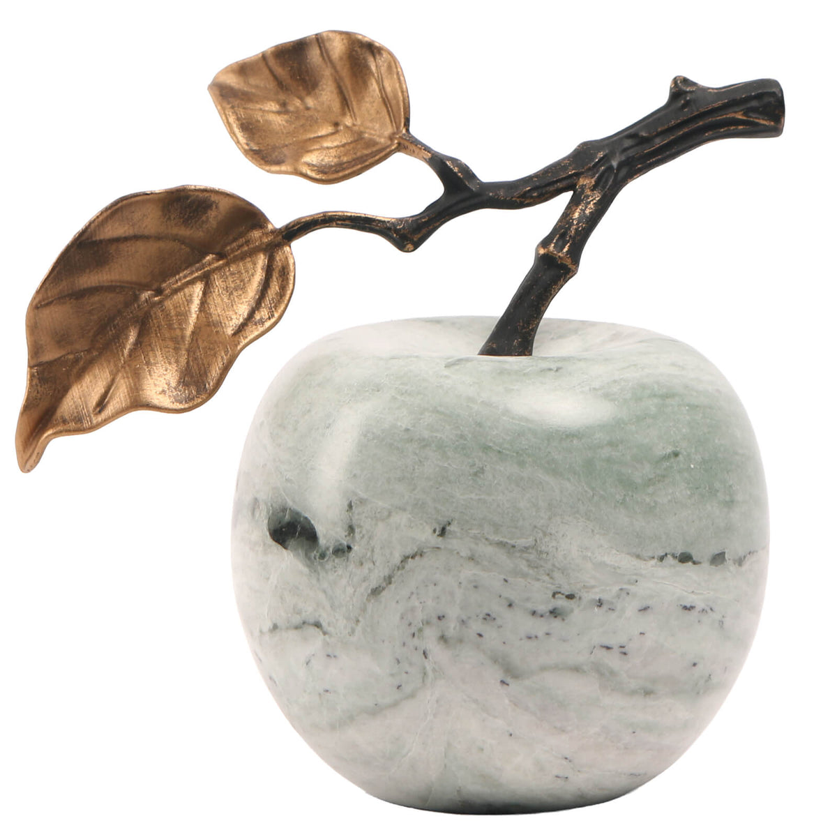 Apple Ornament in Green Marble