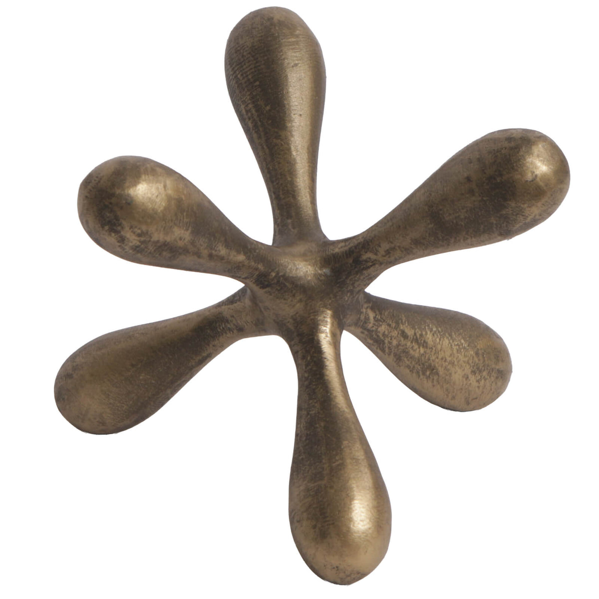 Organic Geometry Sculpture in Aged Golden Bronze