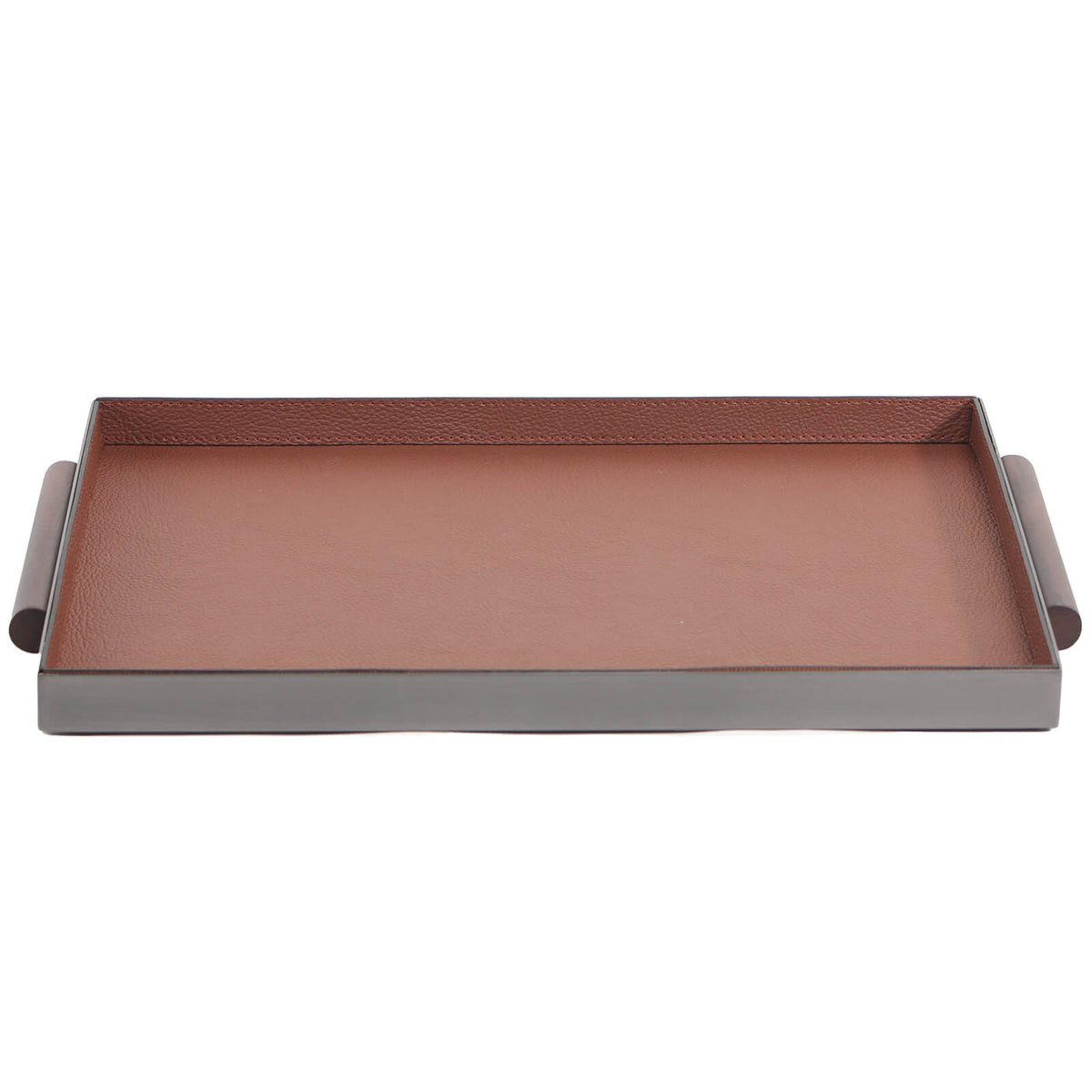 Rectangular Leather Tray With Handle
