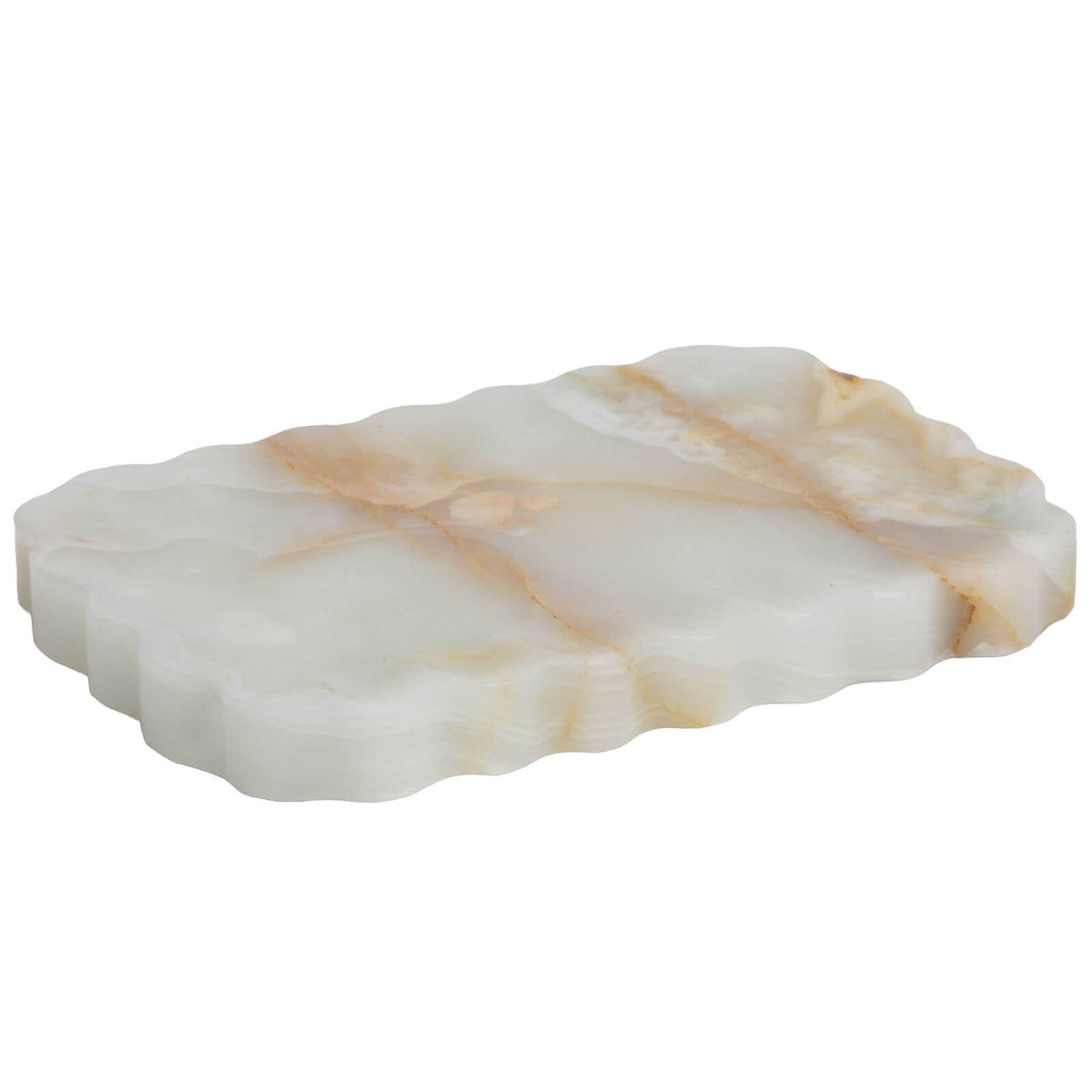 Freeform Tray in Snow Plum Marble
