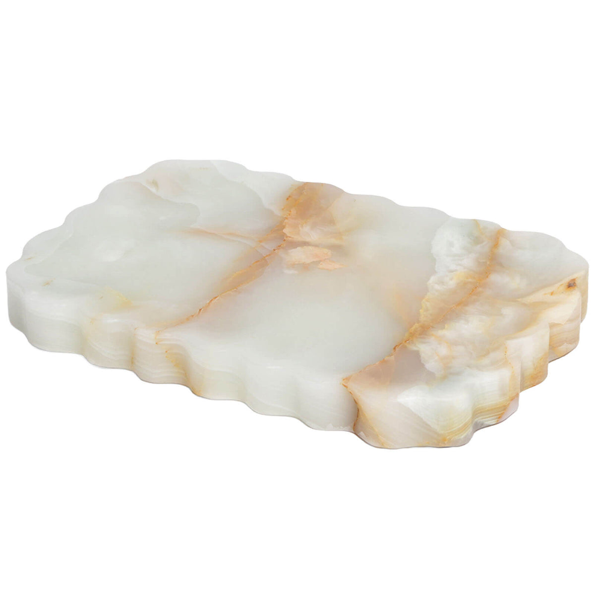 Freeform Tray in Snow Plum Marble