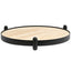 Metal Framed Round Tray in Travertine