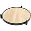Metal Framed Round Tray in Travertine