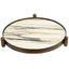Metal Framed Round Tray in Landscape Marble
