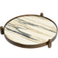 Metal Framed Round Tray in Landscape Marble
