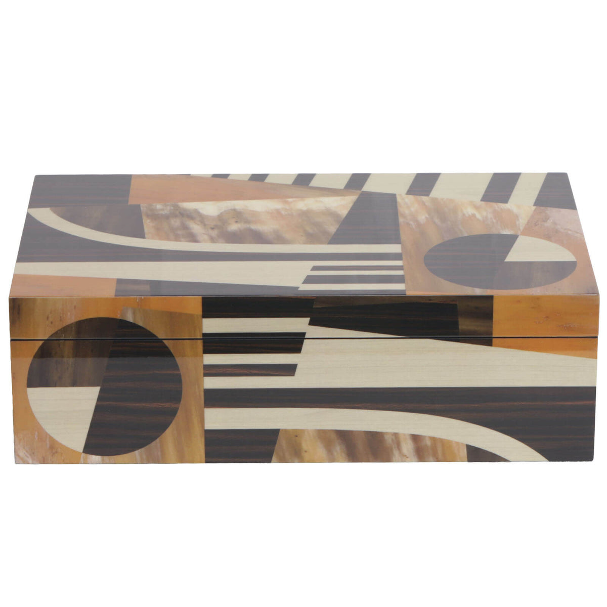 Abstract Geometric Marquetry Box