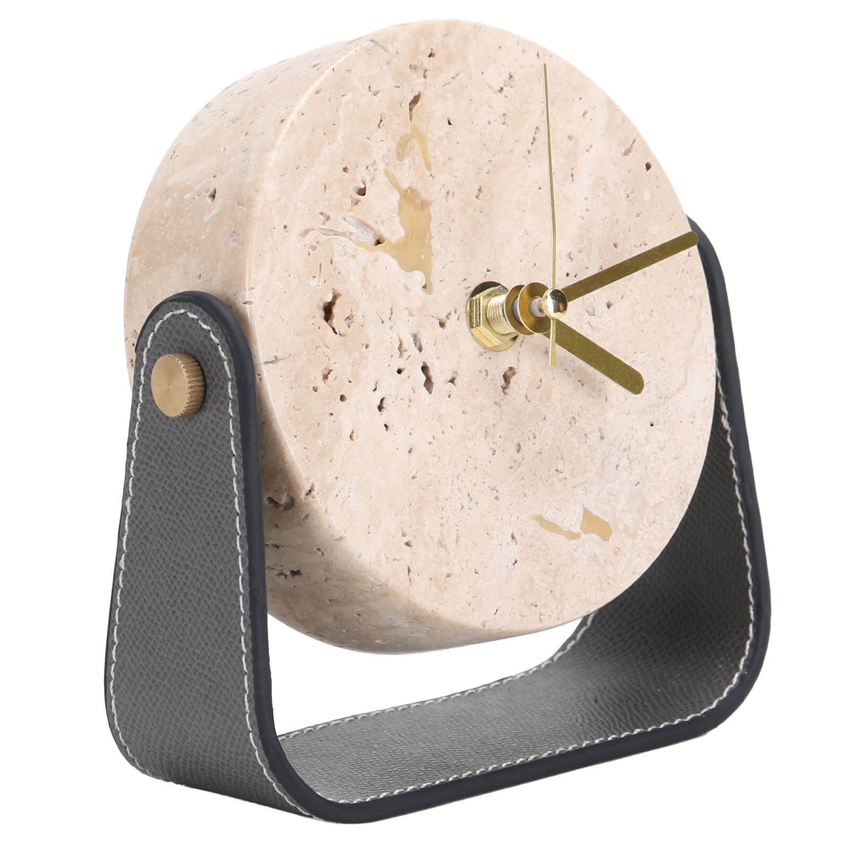 Desktop Clock in Beige Stone