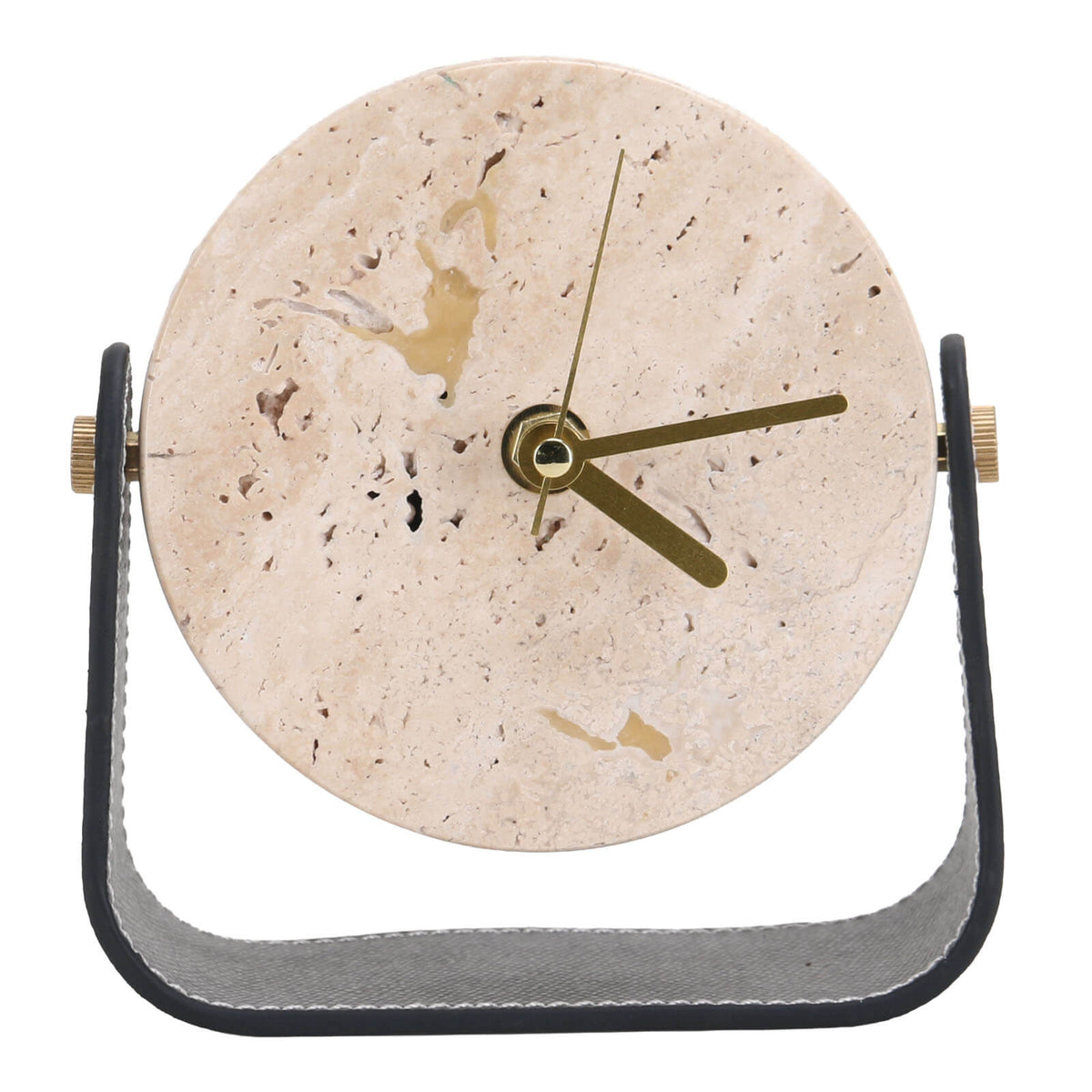 Desktop Clock in Beige Stone