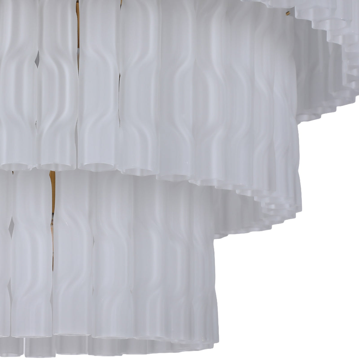 Twisted Frost Glass Chandelier - Large